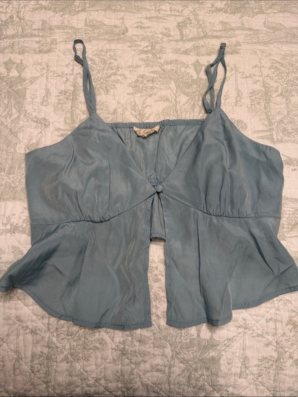 La Hearts Light Blue Tie-Front Camisole